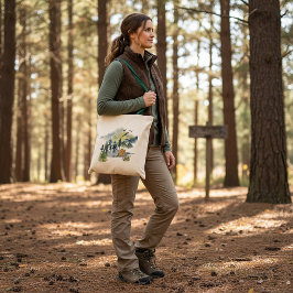 Aquarel boslandschap tote bag