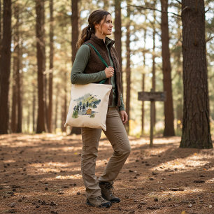 Aquarel boslandschap tote bag