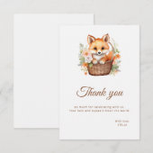 Aquarel Bosvos Bloemen Plat Bedankkaart (Voorkant / Achterkant)