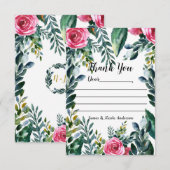 Aquarel Botanisch Vintage Bloemen Bedankt (Voorkant / Achterkant)