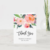 Aquarel Botanische Bloem Calligrafie Bedankt (Voorkant)
