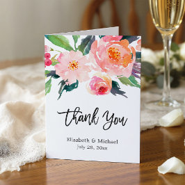 Aquarel Botanische Bloem Calligrafie Bedankt