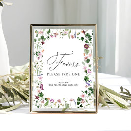 Aquarel Botanische Bruiloftsfeest Favors Poster