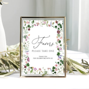 Aquarel Botanische Bruiloftsfeest Favors Poster
