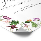 Aquarel Botanische Bruiloftsfeest Favors Poster (Hoek)