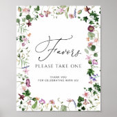 Aquarel Botanische Bruiloftsfeest Favors Poster (Voorkant)
