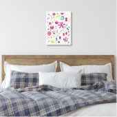 Aquarel Botanische Wilde Bloem Hek Schildering Canvas Afdruk (Insitu (Slaapkamer))