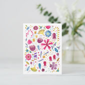 Aquarel Botanische Wilde Bloem Houtwal Schilderij Briefkaart (Staand voorkant)