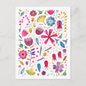 Aquarel Botanische Wilde Bloem Houtwal Schilderij Briefkaart (Voorkant)