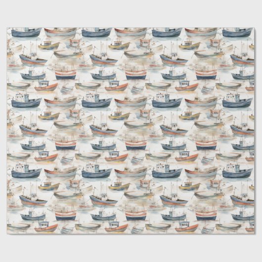 Aquarel boten inpakpapier (Vlak)