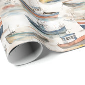 Aquarel boten inpakpapier (Rol Hoek)