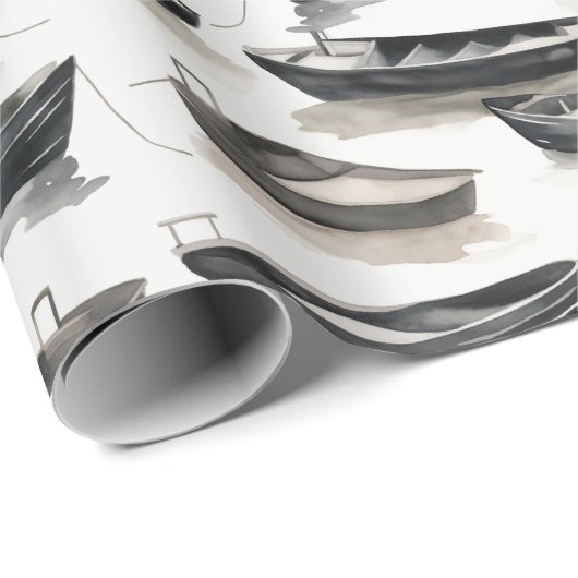 Aquarel boten inpakpapier (Rol Hoek)