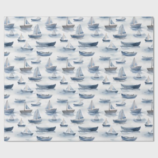 Aquarel boten inpakpapier (Vlak)