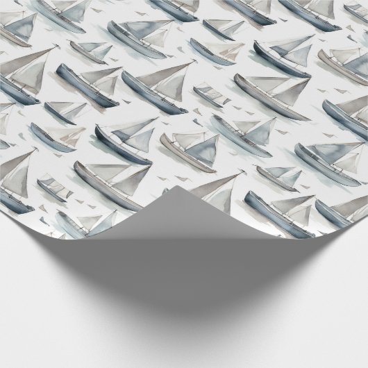 Aquarel boten inpakpapier (Hoek)
