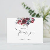 Aquarel Bourgondië Bloemrijke Dankkaart Bedankkaart (Staand voorkant)