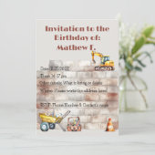 Aquarel Bouw Thema Aardse Verjaardag Kaart (Staand voorkant)