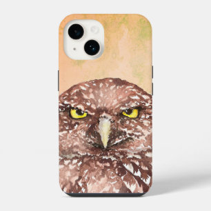 Aquarel Boze Ontevreden Chagrijnige Holenuil iPhone 14 Hoesje