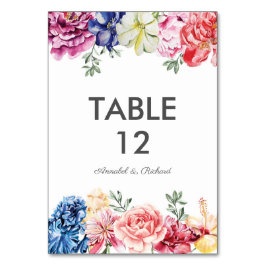 Aquarel Bright Floral Trouwtafel kaarten