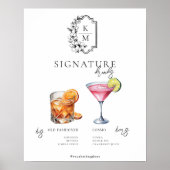 Aquarel | Bruid & Bruidegom Signature Drank Poster (Voorkant)