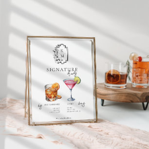 Aquarel   Bruid & Bruidegom Signature Drank Poster