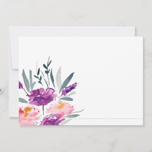 Aquarel Bruidsfeest Uitnodigingen Met Bloemen (Achterkant)
