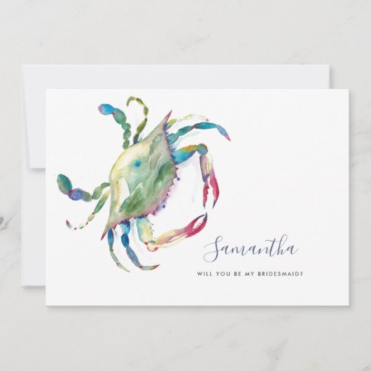 Aquarel Bruidsmeisje Kaarten Zeethema (Voorkant)