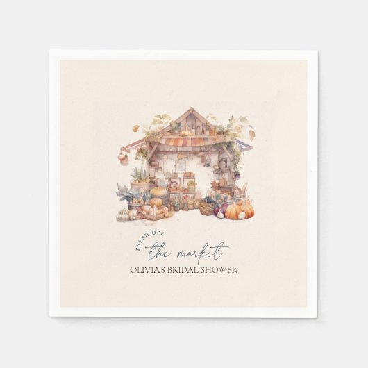 Aquarel, bruiloftsborrel net van de markt servet (Voorkant)