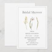 Aquarel Bruiloftsuitnodiging met Bloemen Kaart (Voorkant / Achterkant)