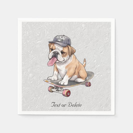 Aquarel Bulldog Servetten (Voorkant)