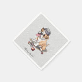 Aquarel Bulldog Servetten (Hoek)
