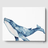 Aquarel Bultrug Walvis Nautisch Strand Huwelijk Gastenboek (Achterkant)