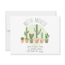 Aquarel Cactus Huis Verwelkoming Verhuisbericht