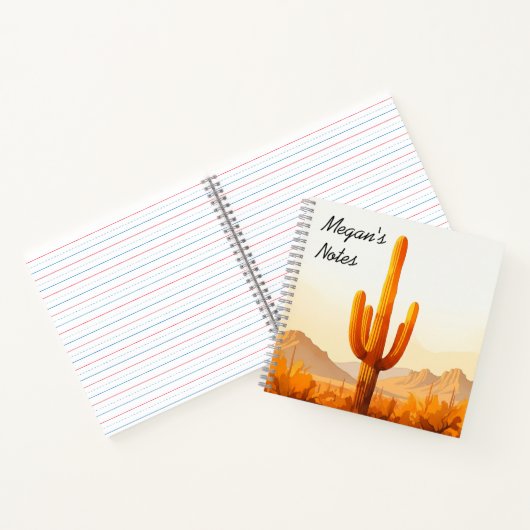 Aquarel cactus notitieboek (Binnen)