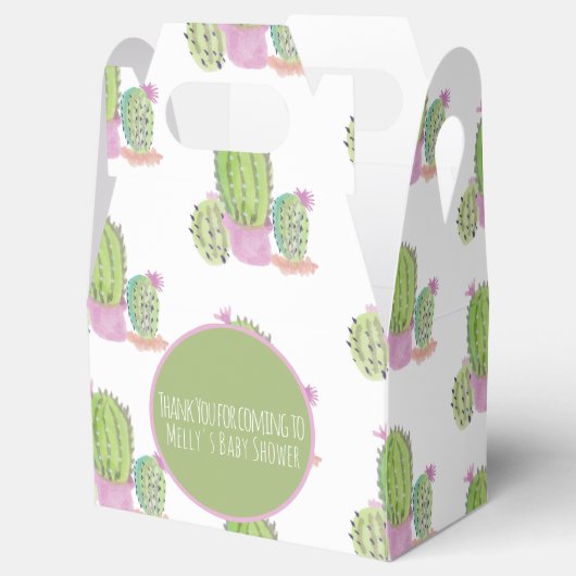 Aquarel Cactus Patroon Verjaardagsfeest Dank Je Bedankdoosjes (Geopend)