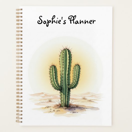 Aquarel cactus planner (Voorkant)