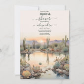 Aquarel Cactus Succulenten Bruidsdiner Kaart (Voorkant)