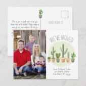 Aquarel Cactus Wij Zijn Verhuisd Verhuisbericht Briefkaart (Voorkant / Achterkant)