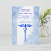 Aquarel Caduceus Uitnodiging (Staand voorkant)