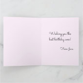 Aquarel Cake en Roze Rozen Verjaardagskaart Kaart (Binnen)