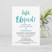 Aquarel Calligrafie Strand Bruiloft Ontvangst Kaart (Staand voorkant)