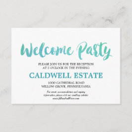 Aquarel Calligrafie Welkom Feest Insteekkaart Informatiekaartje