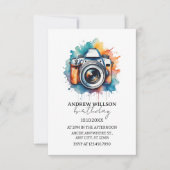 aquarel camerafotograaf VERJAARDAG Kaart (Voorkant)