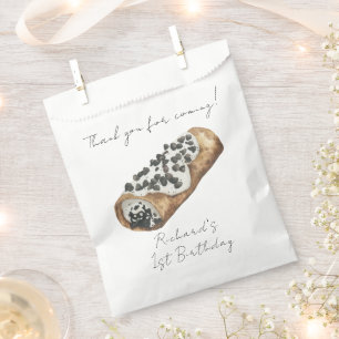 Aquarel Cannoli 1e Verjaardag Bedankt Bedankzakje