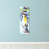Aquarel Canvas - Vuurtoren - Schilderij Afdruk (Insitu (Houten vloer))