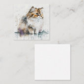Aquarel Cat Kaart Notitiekaartje (Voorkant / Achterkant)