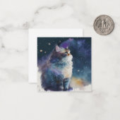 Aquarel Cat Kaart Notitiekaartje (Voorkant / Achterkant in situ)