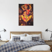 Aquarel - Cello Space Sonata - Dame met Cello Canvas Afdruk (Insitu (Slaapkamer))