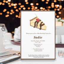 Aquarel Cheesecake Elegante Verjaardagsuitnodiging
