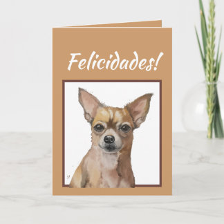 Aquarel Chihuahua,Felicidades! Verjaardag op maat Kaart