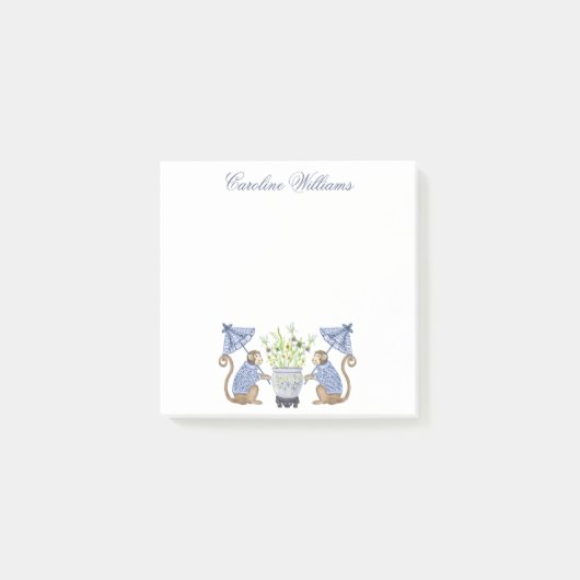 Aquarel Chinoiserie Apen Gepersonaliseerd Post-it® Notes (Voorkant)